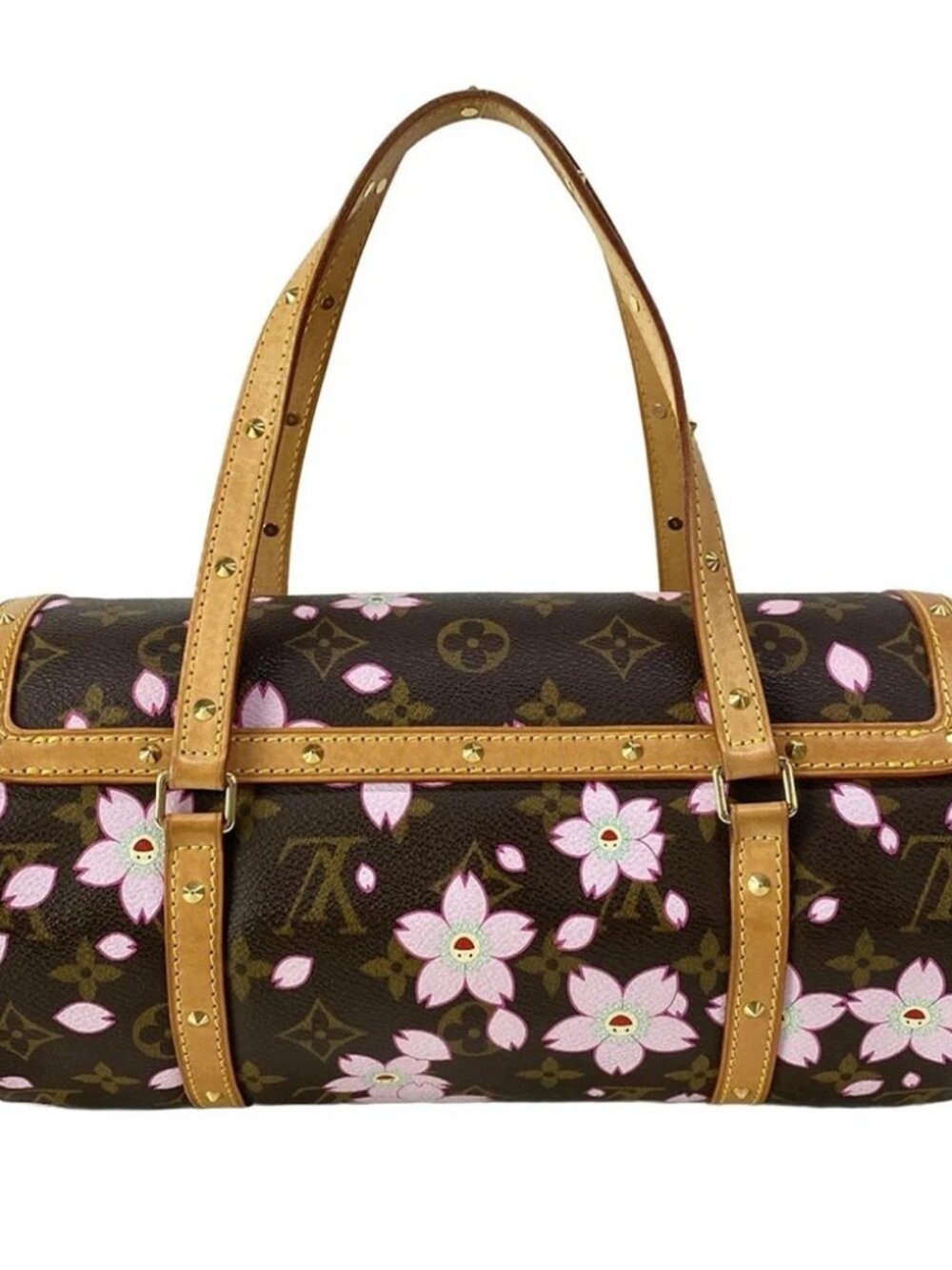 LOUIS VUITTON Papillon Maroon Monogram Cherry Blossom Unclear Handbag - Picture 2 of 14